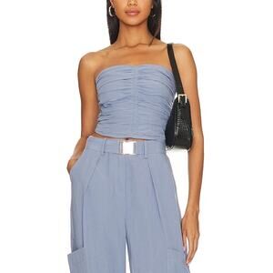 Sovere 'Nouvelle' Blue Linen Bustier Size M